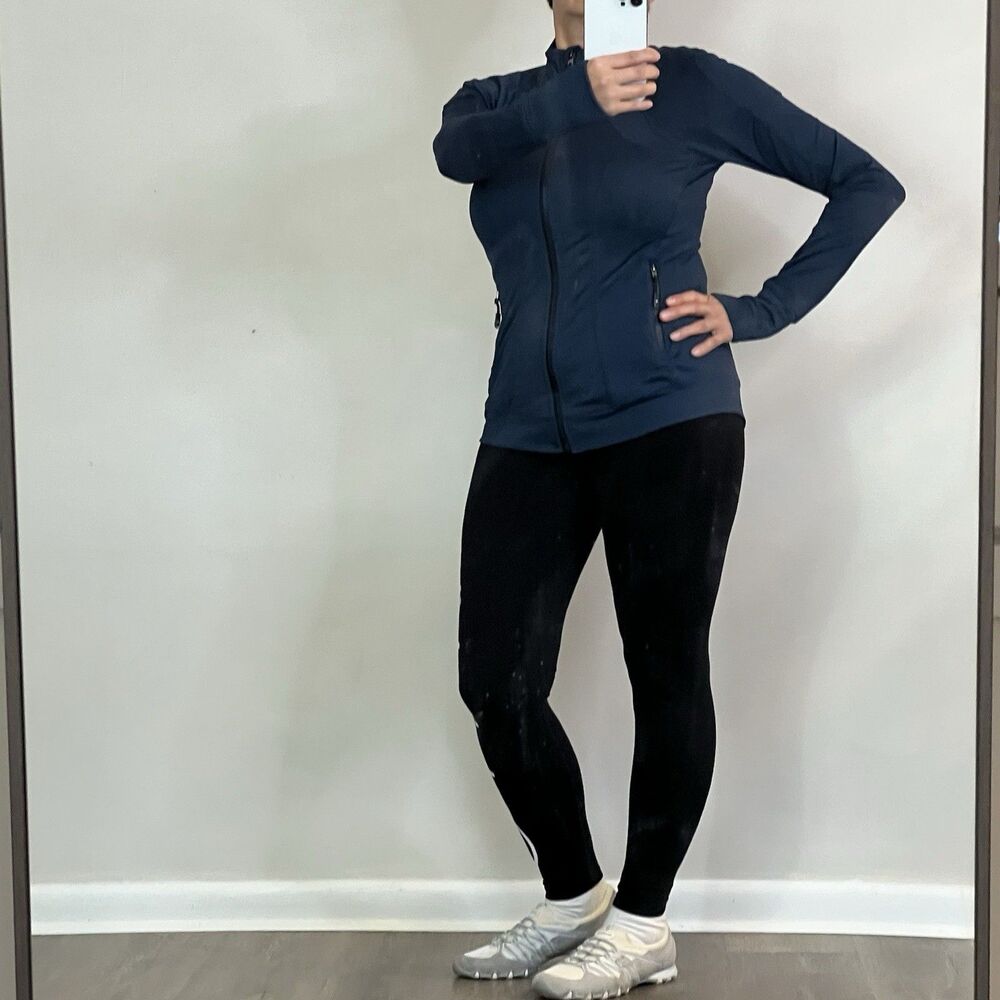 Kyodan Athletic Women Sz Sp Jacket Stretch Dark Blue Zipper Joggers Sportswear